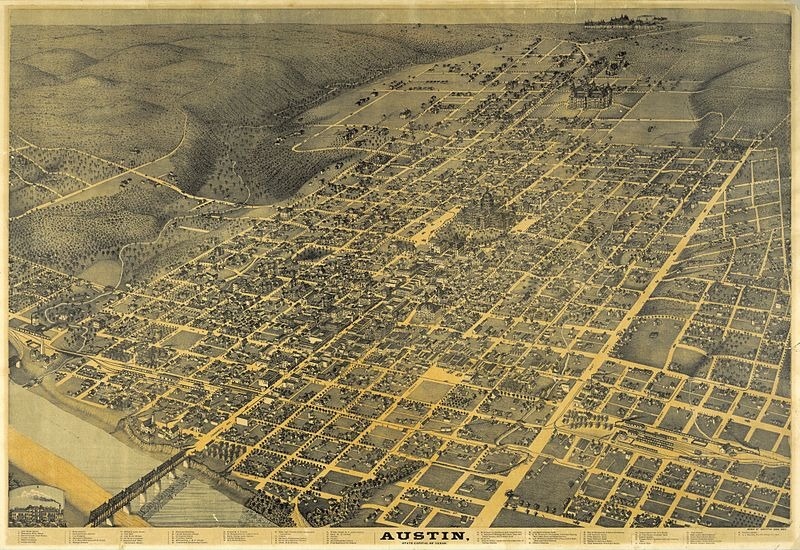 Vintage map of Austin, TX